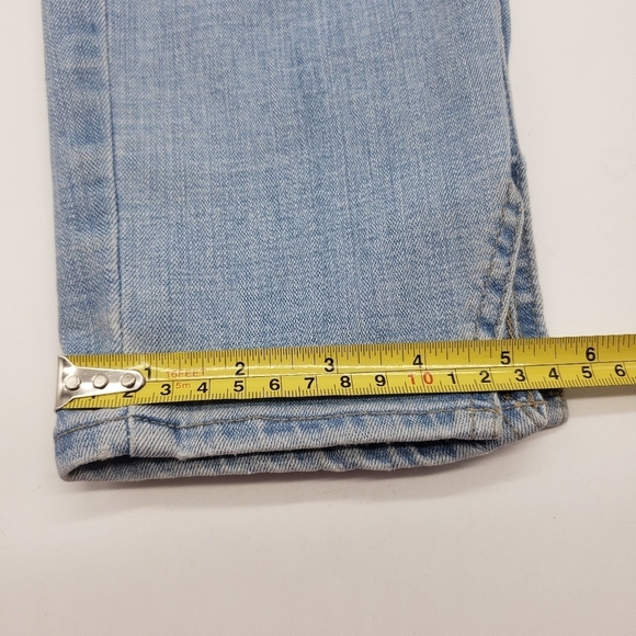 Levi's 721 high rise skinny ankle jeans 31 split hem light blue denim button fly - Picture 13 of 15